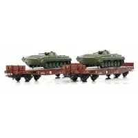 Ne maradj le Tillig 70055 Nehézteherszállító vagon készlet BMP-1 gyalogsági harcjárművel, Rmms 3960, Tschechoslowakische Armee, DR IV