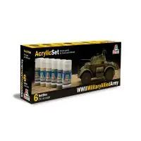 Italeri 440AP ACRYLIC SET 6db WWII MILITARY ALLIED ARMY akril makett festék Akciós ár