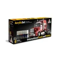 Italeri 435AP ACRYLIC SET 6db INTERNATIONAL TRUCKS TRAILERS akril makett festék Biztonságos fizetés