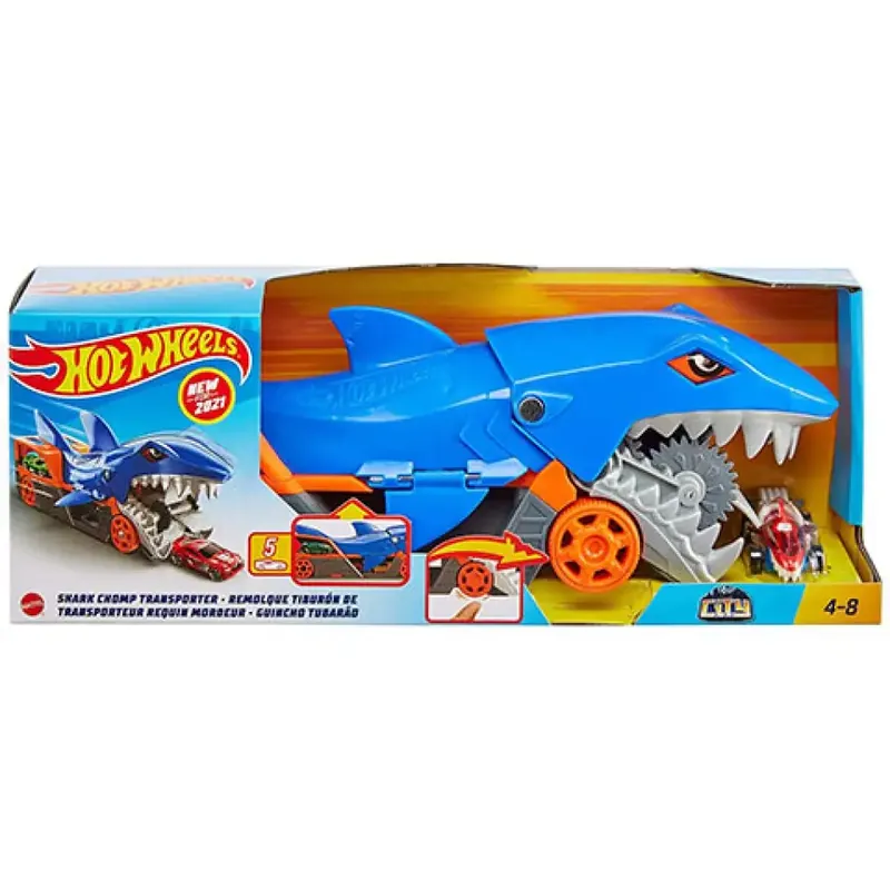 Gyors szállítás Hot Wheels Autófaló cápa játékszett kisautóval - Mattel