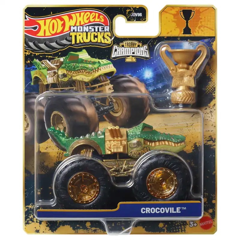 Hot Wheels Monster Trucks Crocovile bajnok monster kisautó serleggel 1/64 - Mattel Legnépszerűbb