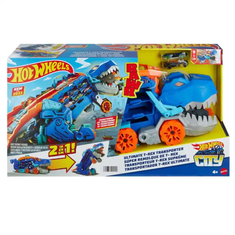 Különleges ajánlat Hot Wheels City Átalakítható Ultimate Autószállító T-Rex - Mattel