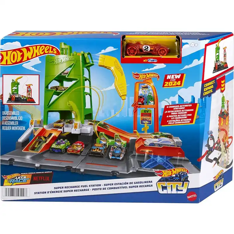Hot Wheels City töltőállomás pályaszett 1db kisautóval - Mattel Exkluzív ajánlat