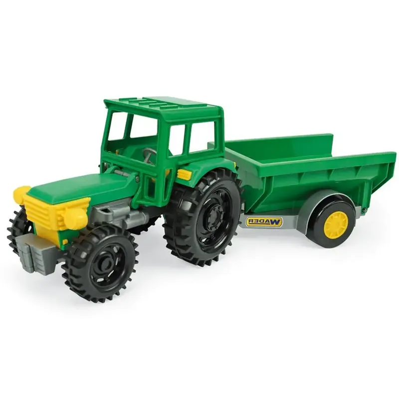 Zöld traktor billenős pótkocsival 38,5 cm - Wader Azonnali szállítás