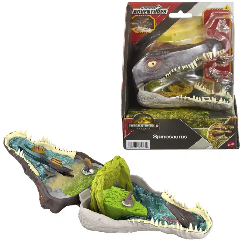 Jurassic World Újjászületés Micro Adventures Spinosaurus mini játékszett - Mattel Biztonságos vásárlás
