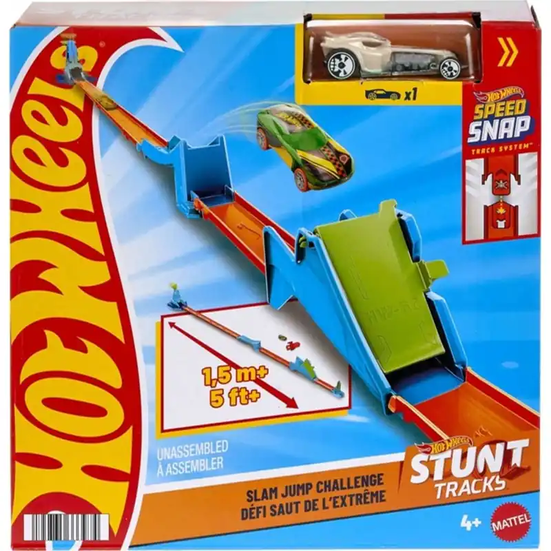 Biztonságos vásárlás Hot Wheels Kaszkadőr kezdőszett - Slam Jump Challenge játékszett - Mattel