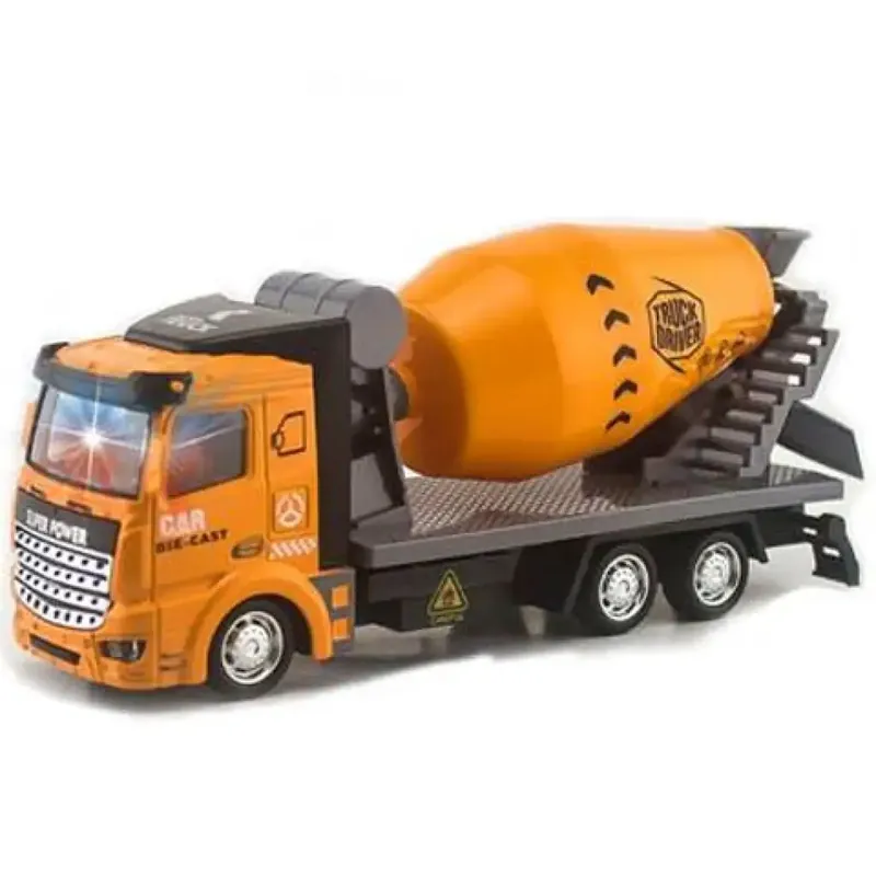 Olcsó Betonkeverő autó hátrahúzós meghajtással, fénnyel és hanggal 1/48
