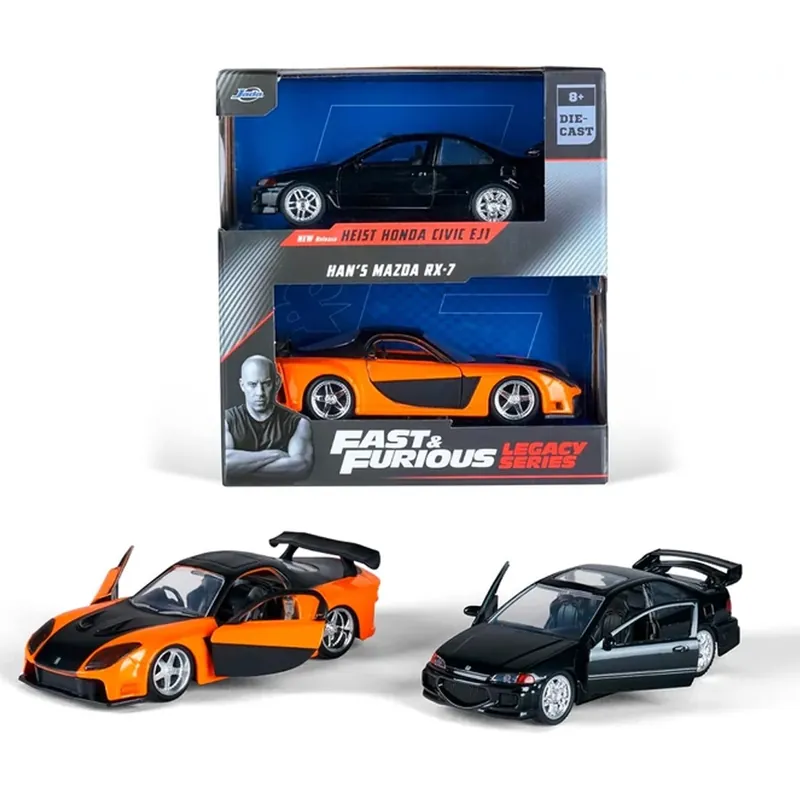 Halálos Iramban Legacy Series Han’s Mazda RX-7 Heist Honda Civic fém autómodell szett 1/32 - Jada Toys Azonnal elérhető