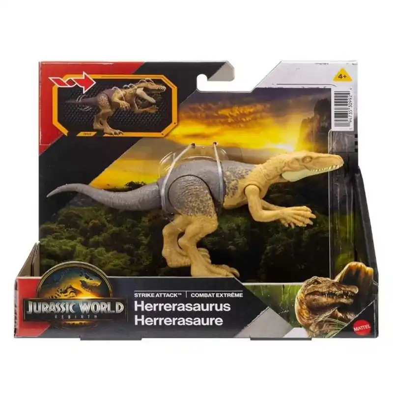 Alacsony ár Jurassic World Újjászületés Strike Attack Herrerasaurus támadó dinoszaurusz figura - Mattel