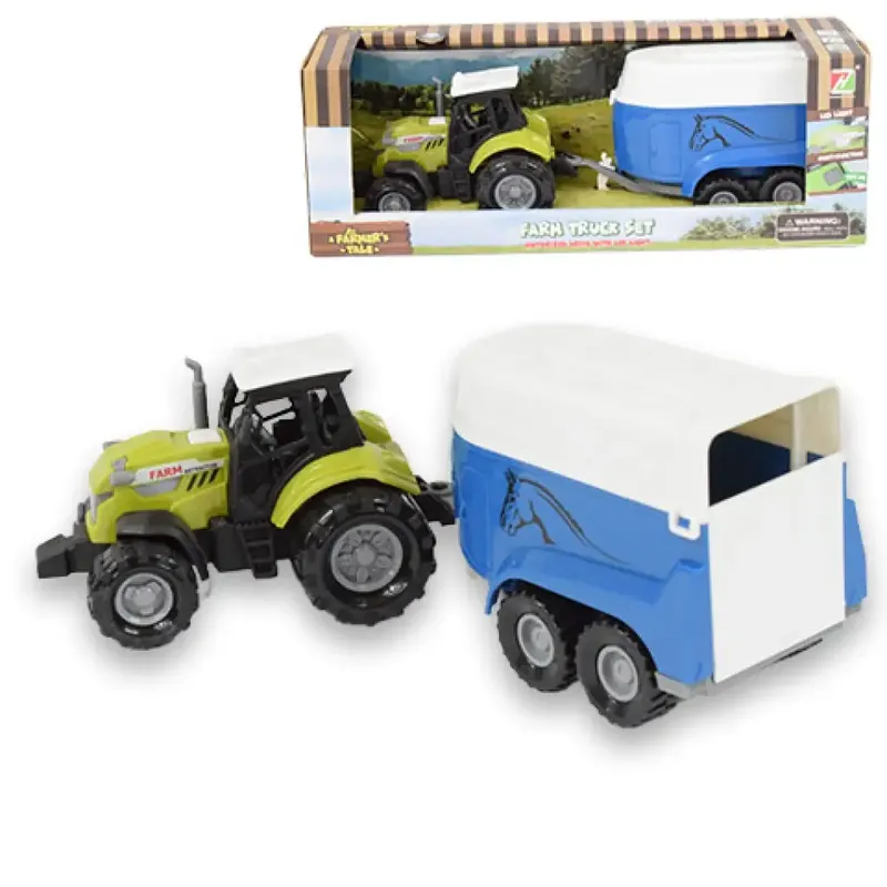 Legnépszerűbb Farm Truck Lószállító traktor utánfutóval, fénnyel és hanggal 23cm