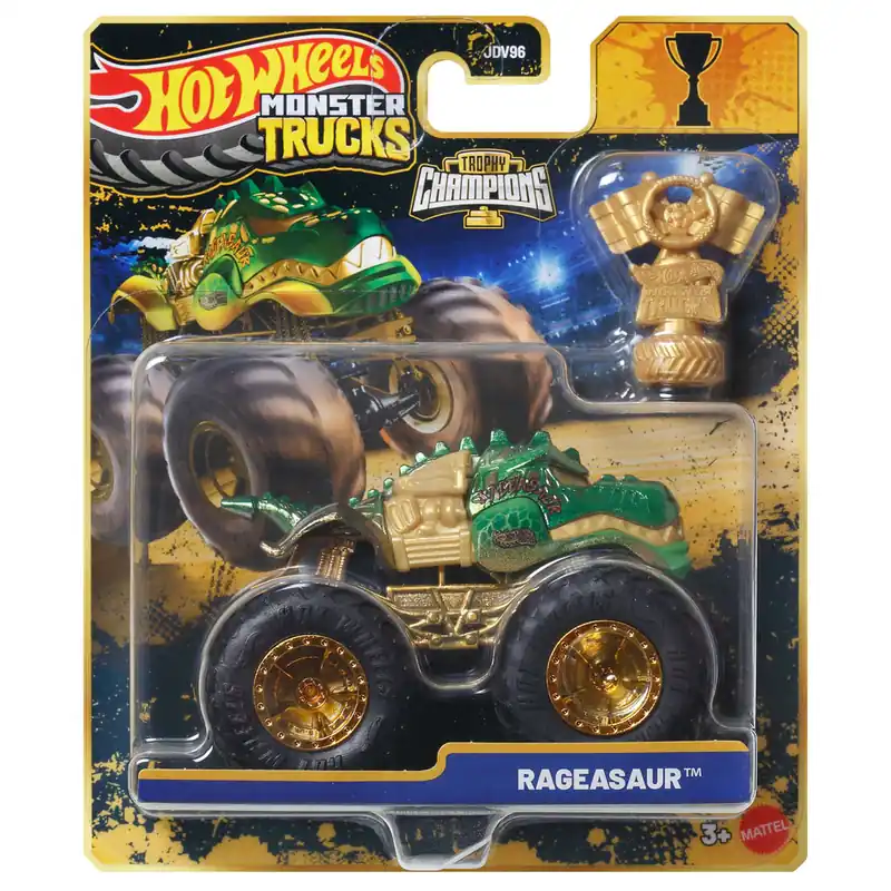 Hot Wheels Monster Trucks Rageasaur bajnok monster kisautó serleggel 1/64 - Mattel Csak ma