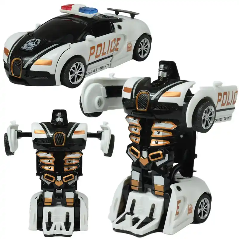 Car Model Robottá alakítható lendkerekes Bugatti Veyron rendőrautó többféle változatban 13cm 1db Vásárlói kedvenc
