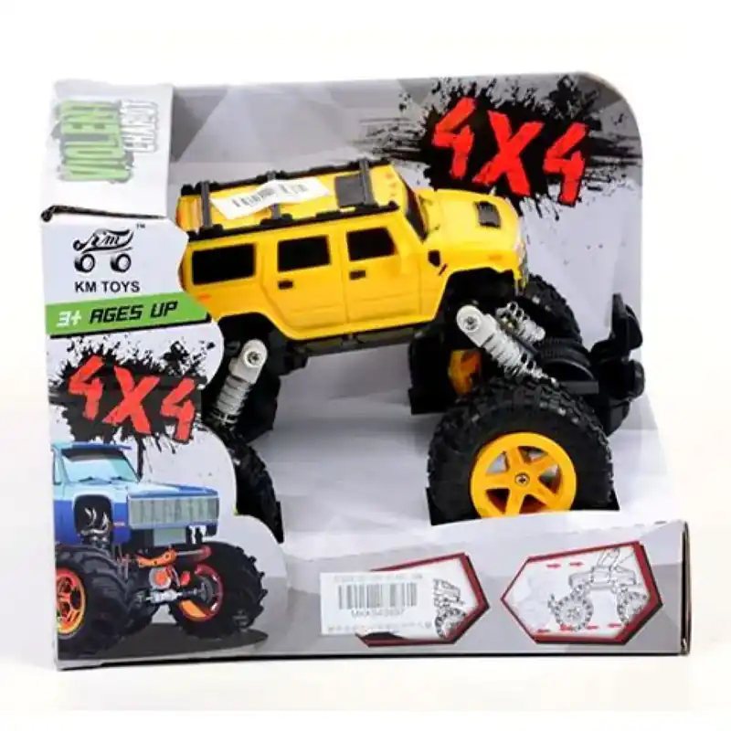 Rugós terepjáró autó 4x4-es sárga színben Szuper ajánlat