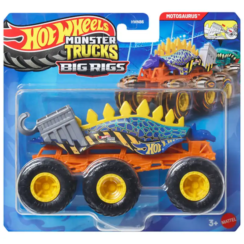 Utolsó esély Hot Wheels Monster Trucks Big Rigs hatkerekű Motosaurus vontató járgány 1/64 – Mattel