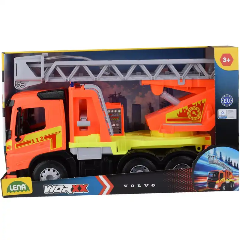 LENA Worxx Volvo FMX létrás tűzoltóautó dobozos 48cm Korlátozott ajánlat