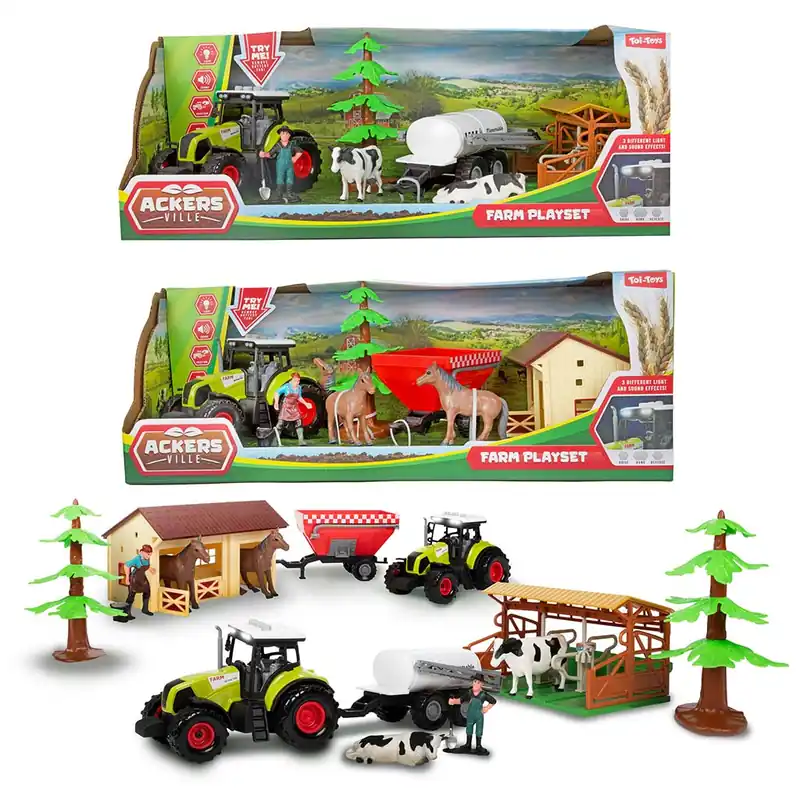 Farm istálló szett traktorral 7db-os szett Akciós ár