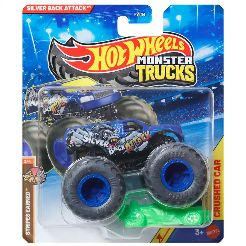 Hot Wheels Monster Trucks Silver Back Attack monster kisautó 1/64 - Mattel Különleges ajánlat