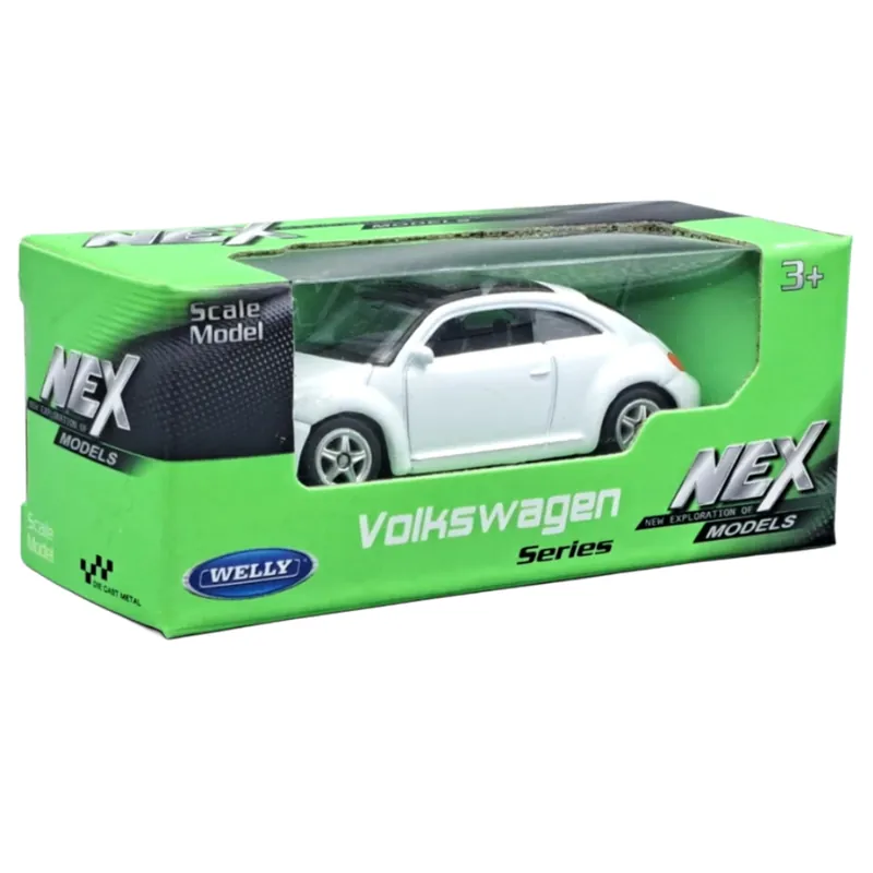 Welly Volkswagen Bogár fehér kisautó modell 1/64 Népszerű