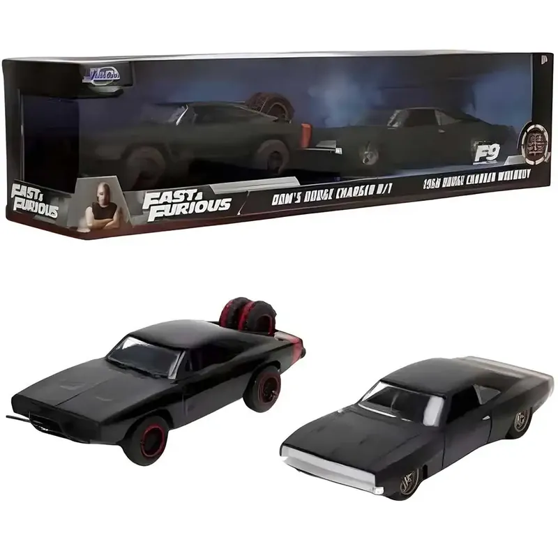 Korlátozott ajánlat Halálos iramban Dom Toretto Dodge Charger R/T 1970 Dodge Charger Widebody 1968 fém kisautója 2db-os csomag 1/32-es méretarány 13cm- Jada Toys