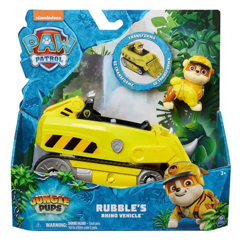 Mancs Őrjárat Jungle Pups Rubble minifigura orrszarvús járművel - Spin Master Kedvezményes ár
