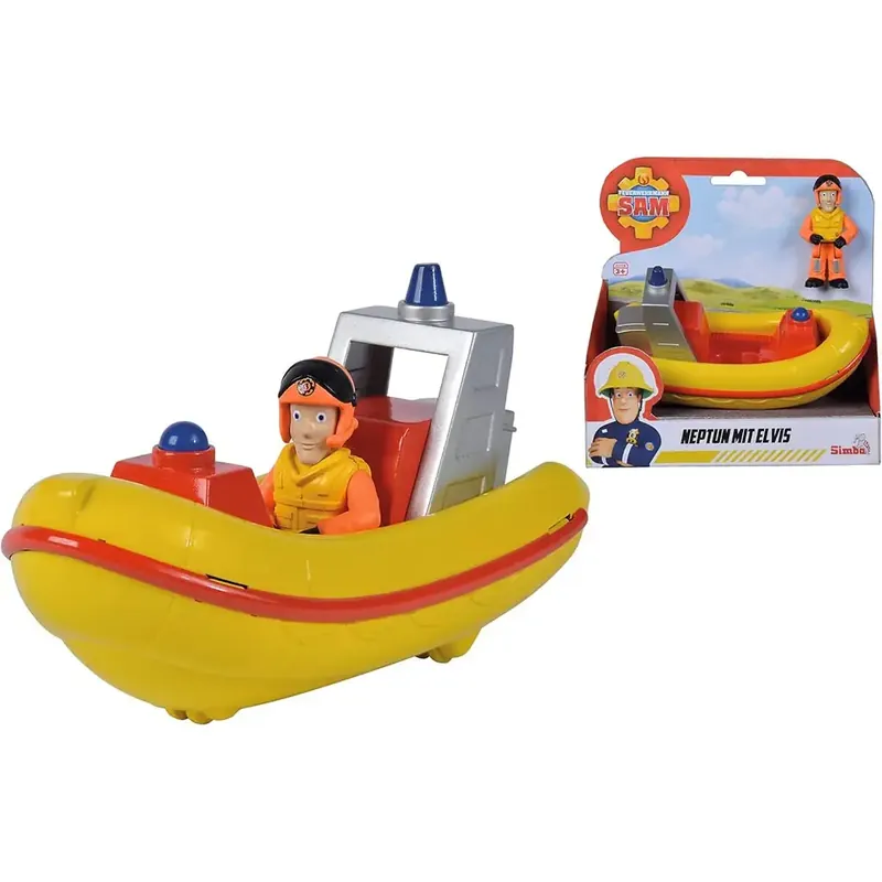 Expressz kézbesítés Sam a tűzoltó Mini Neptun csónak Elvis figurával szett - Simba Toys