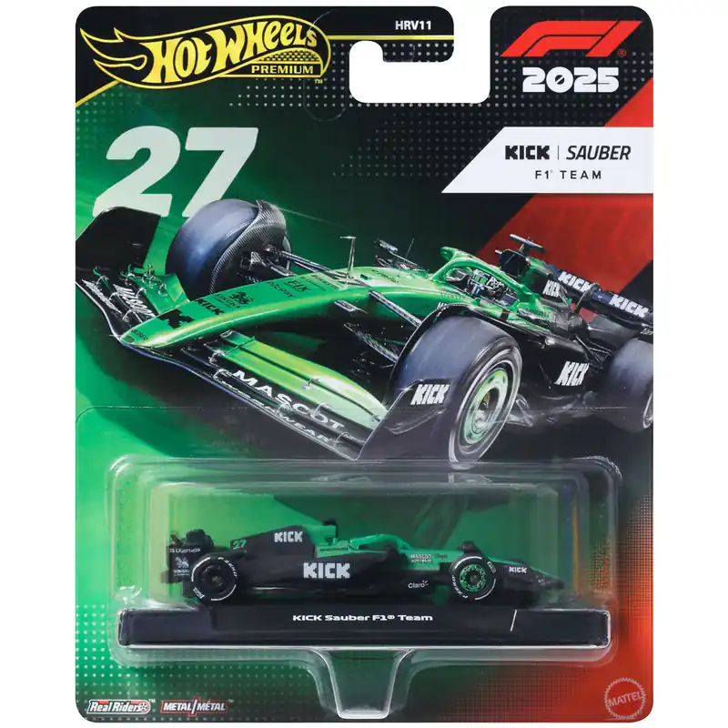 Hot Wheels Premium KICK Sauber F1 Team 27 Formula 1 kisautó 1/64 - Mattel Biztonságos fizetés