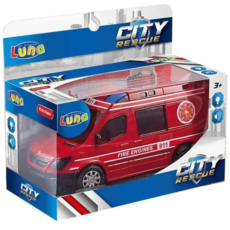 Szuper akció City Rescue tűzoltó kisbusz fénnyel és hanggal