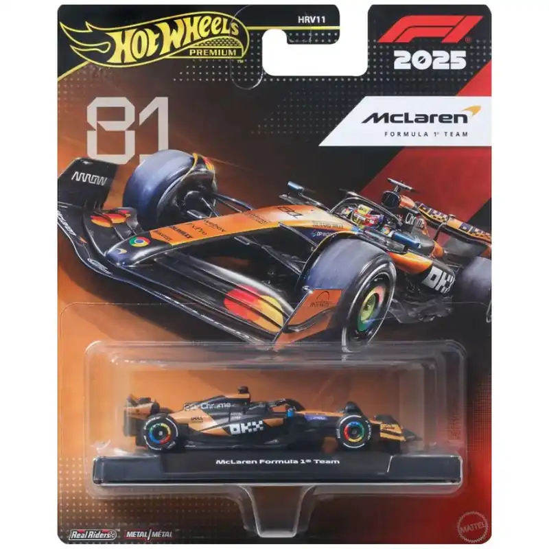 Legkelendőbb Hot Wheels Premium McLaren Formula 1 team No. 81 kisautó 1/64 - Mattel