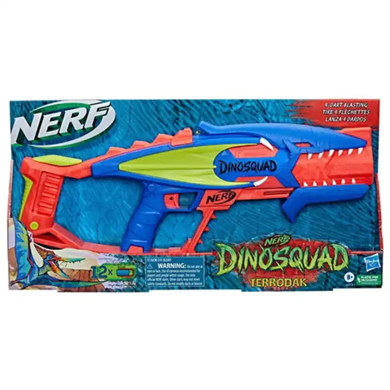 Szuper akció Nerf Dinosquad Terrodak szivacslövő fegyver 12 lőszerrel - Hasbro