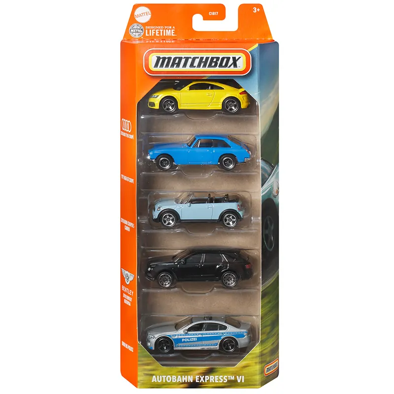 Prémium Matchbox Autobahn Express VI kisautók 5db-os szett - Mattel