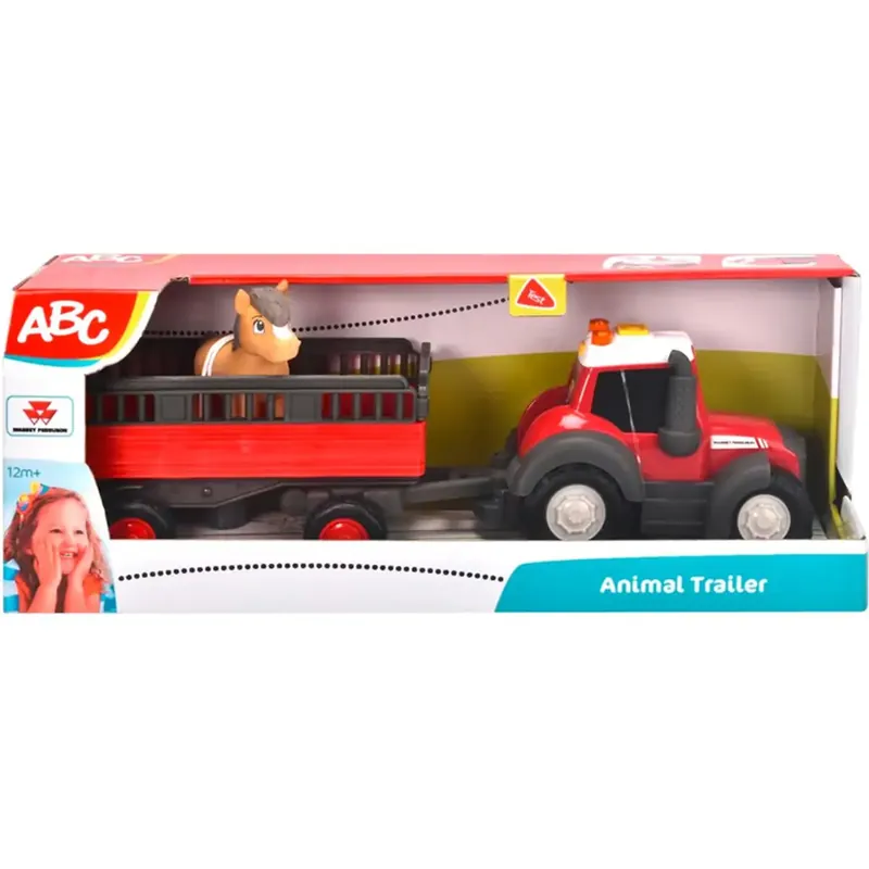 ABC Massey állatszállító traktor lóval - Simba Toys Gyors kiszállítás