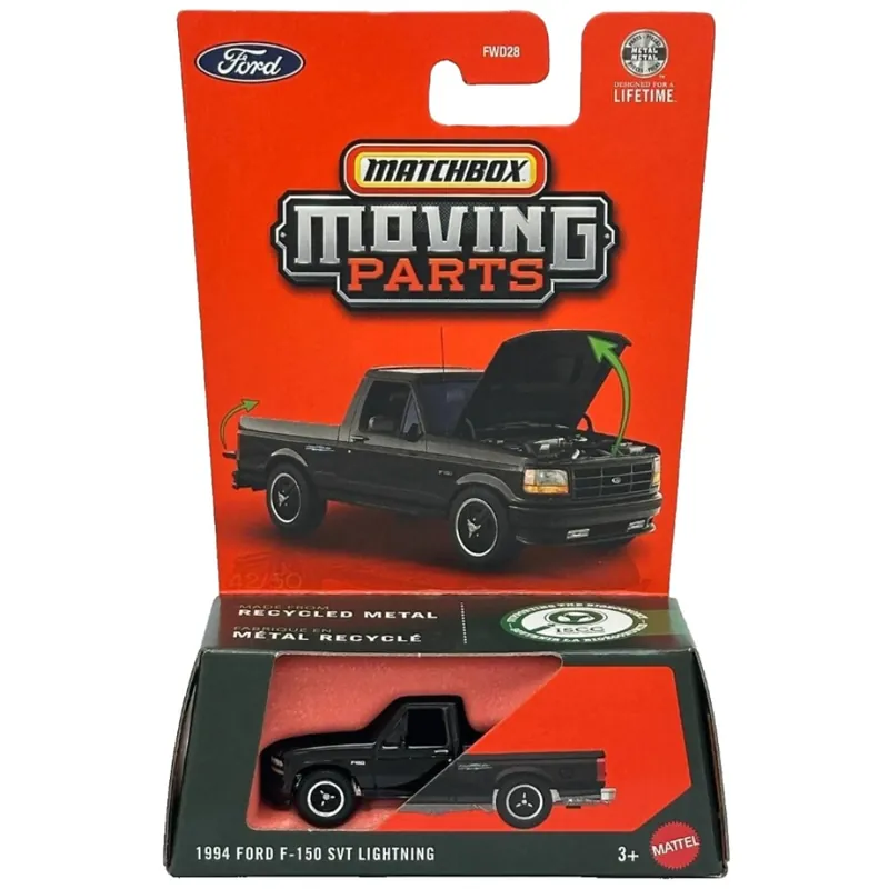 Matchbox Moving Parts 1994 Ford F-150 SVT Lightning nyitható kisautó 1/64 - Mattel Biztonságos fizetés