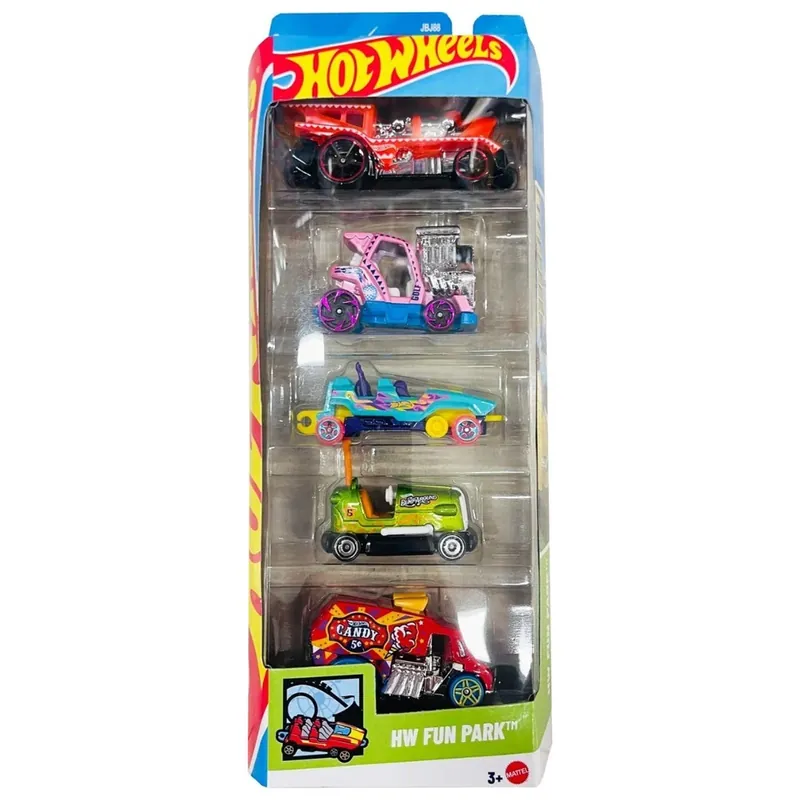 Olcsóbb Hot Wheels Fun Park 5 db-os kisautó szett 1/64 – Mattel