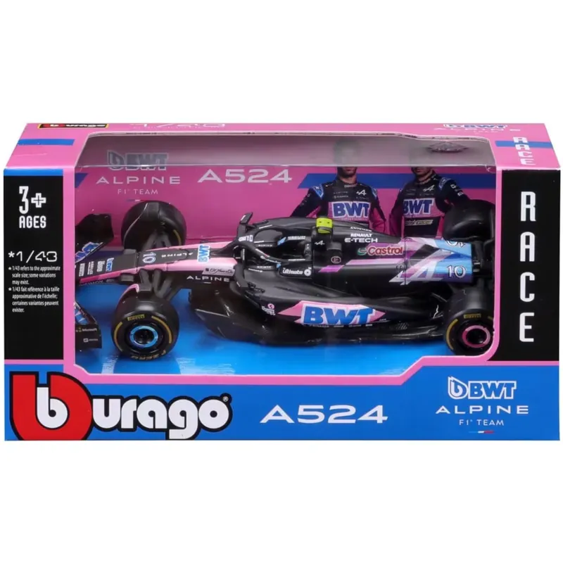 Bburago BWT Alpine F1 Team A524 (2024) F1 versenyautó fém autómodell 1/43 (Pierre Gasly 10) Bestseller