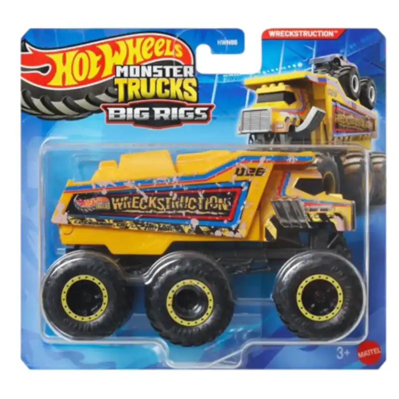 Vásárlói kedvenc Hot Wheels Monster Trucks Wreckstruction hatkerekű vontató kisautó 1/64 - Mattel