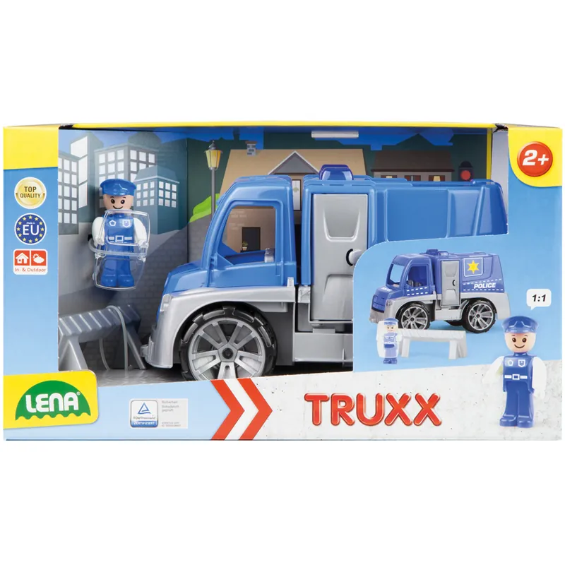 Bestseller LENA Truxx rendőrautó kiegészítőkkel dobozban 39cm