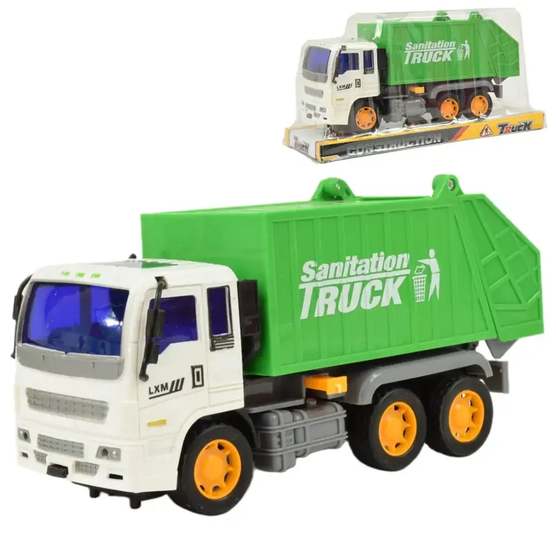 Construction Truck Szemétszállító autó lendkerekes kialakítással 19cm Biztonságos fizetés