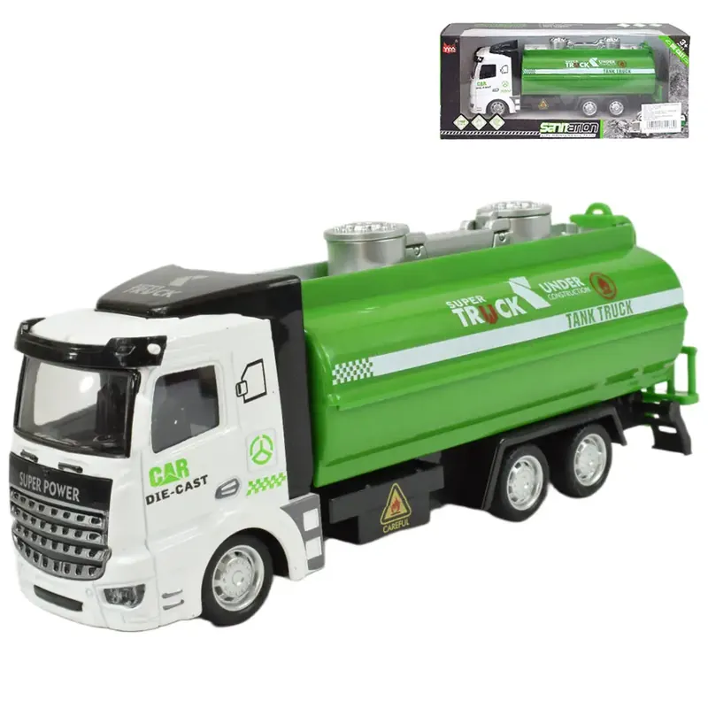 Végkiárusítás Super Truck Tartályos kamion zöld színben 20cm