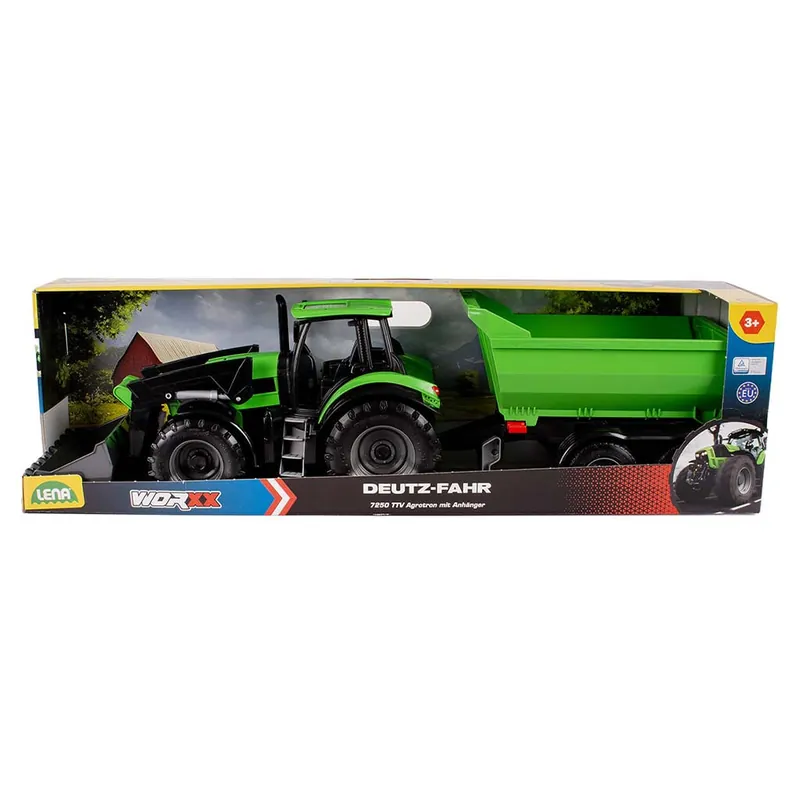 LENA Worxx Deutz-Fahr Agrotron 7250 TTV traktor pótkocsival dobozban 74cm Akciós ár