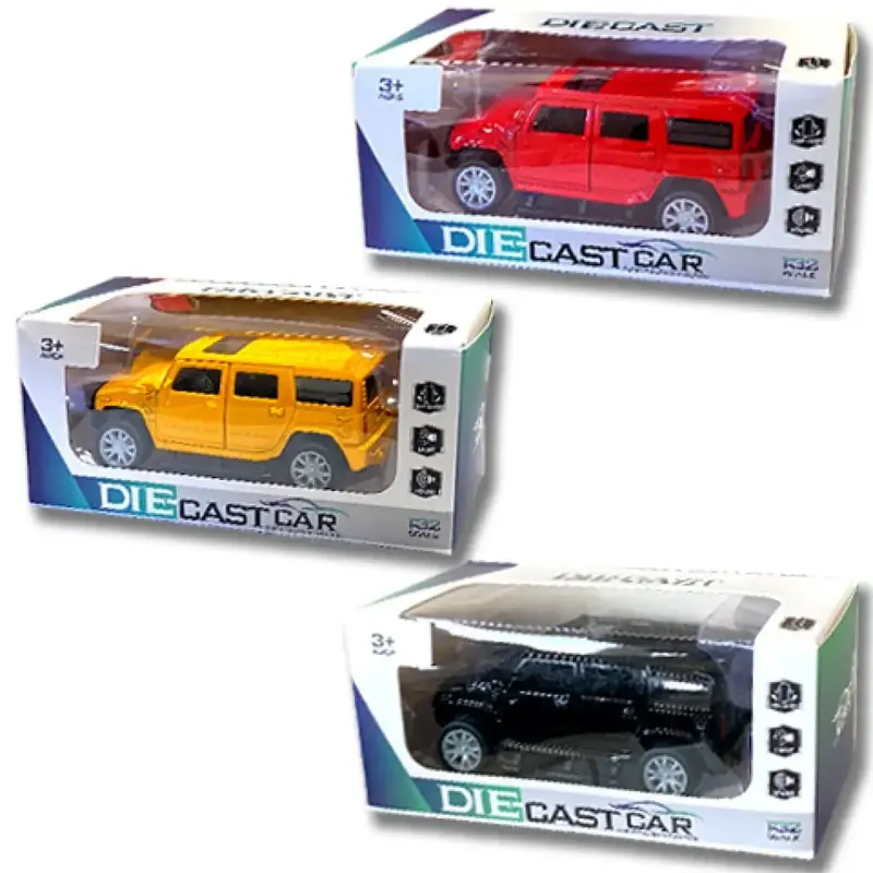 Szezonális akció Hátrahúzós Rescue Hummer kisautó fénnyel és hanggal 1/32 többféle változatban