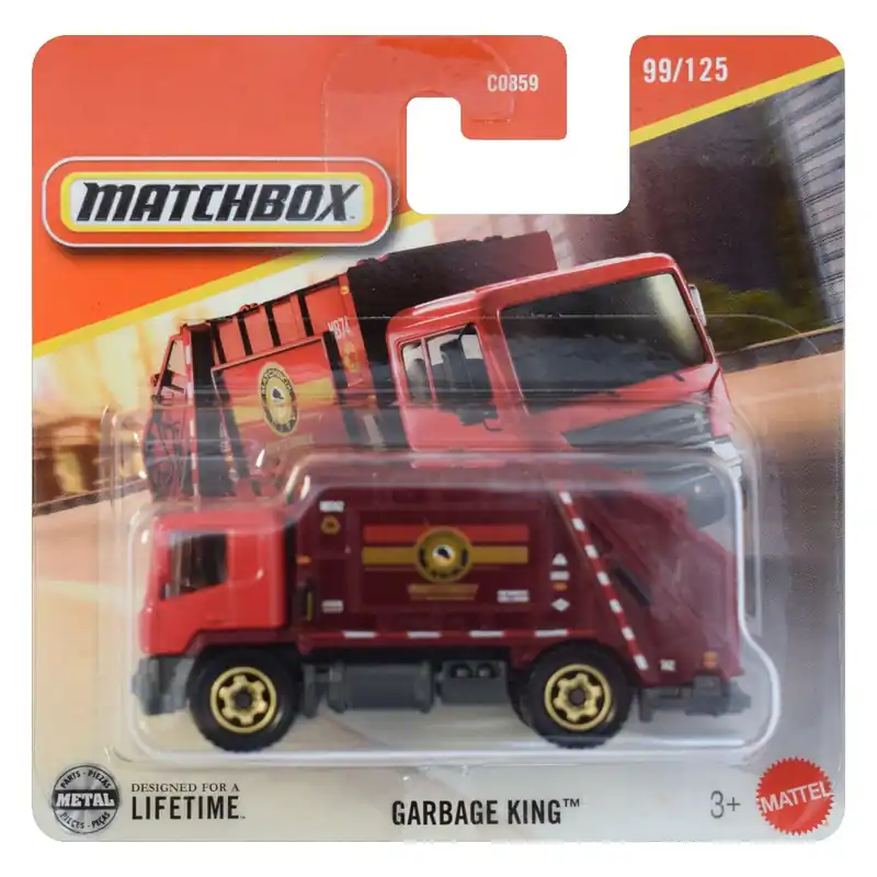 Árengedmény Matchbox Garbage King piros kisautó 1/64 - Mattel