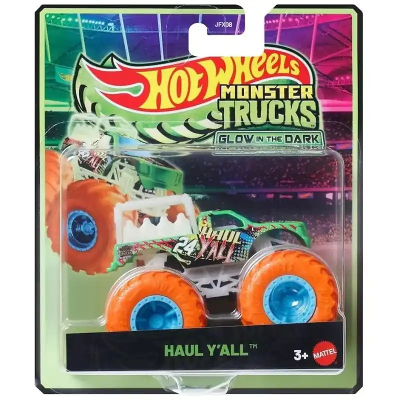 Expressz kézbesítés Hot Wheels Monster Trucks Haul Y’all sötétben világító kisautó 1/64 – Mattel