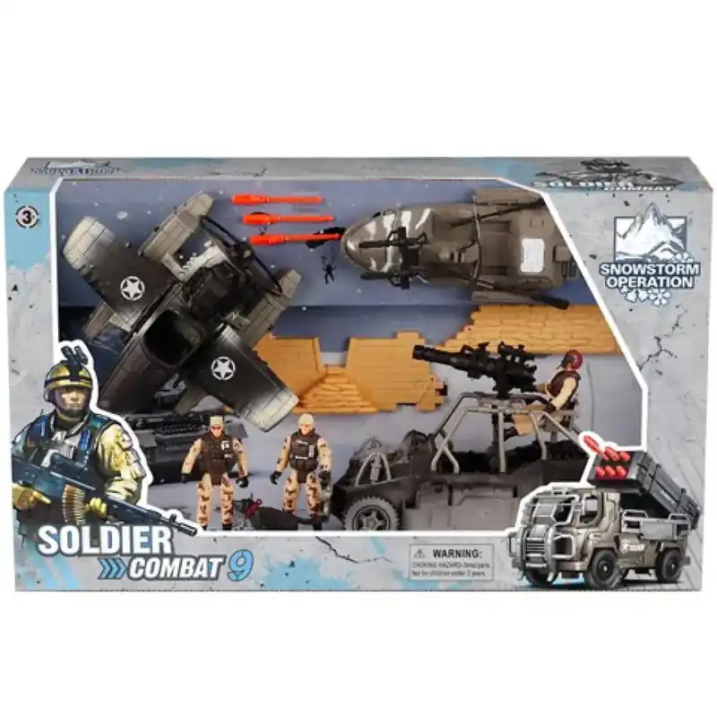 Soldier Force 9 Katonai játék szett hidroplánnal és kutyával Gyors szállítás