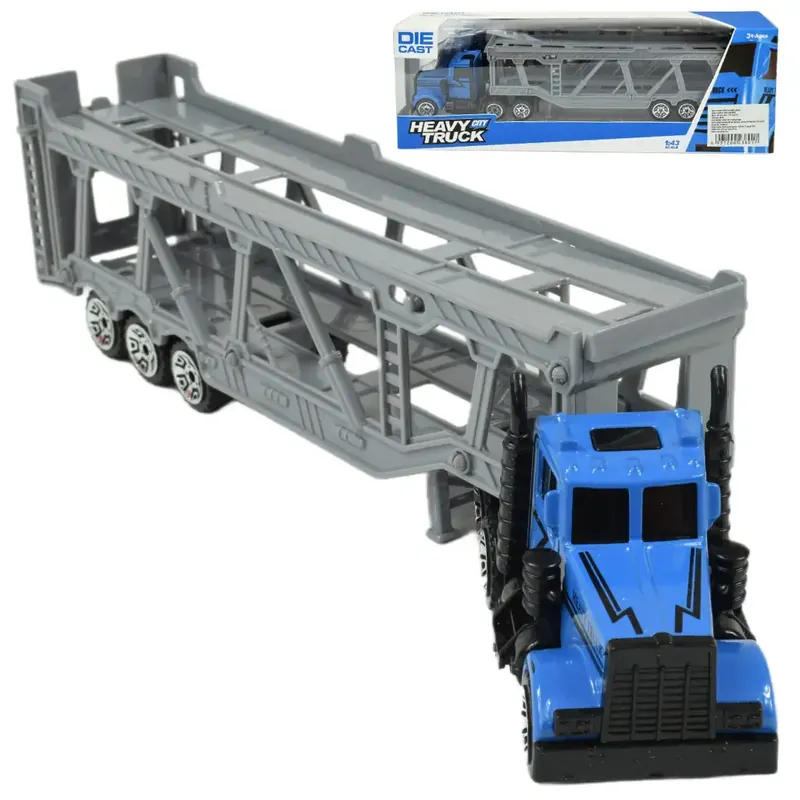 Legkelendőbb City Truck Kék autószállító csőrös kamion 22cm