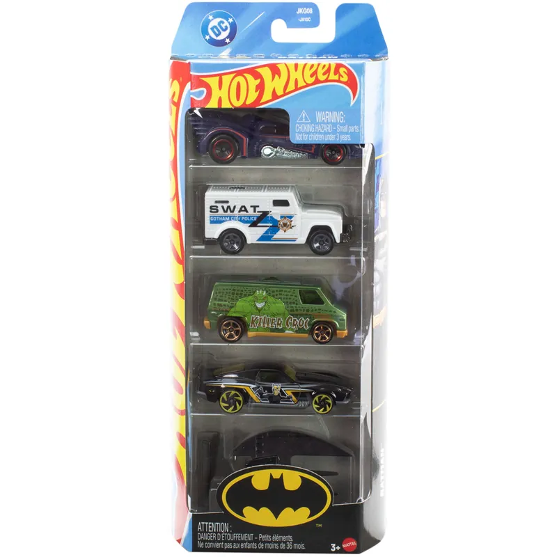 Hot Wheels DC Batman 5db-os kisautó szett 1/64 – Mattel Szuper akció