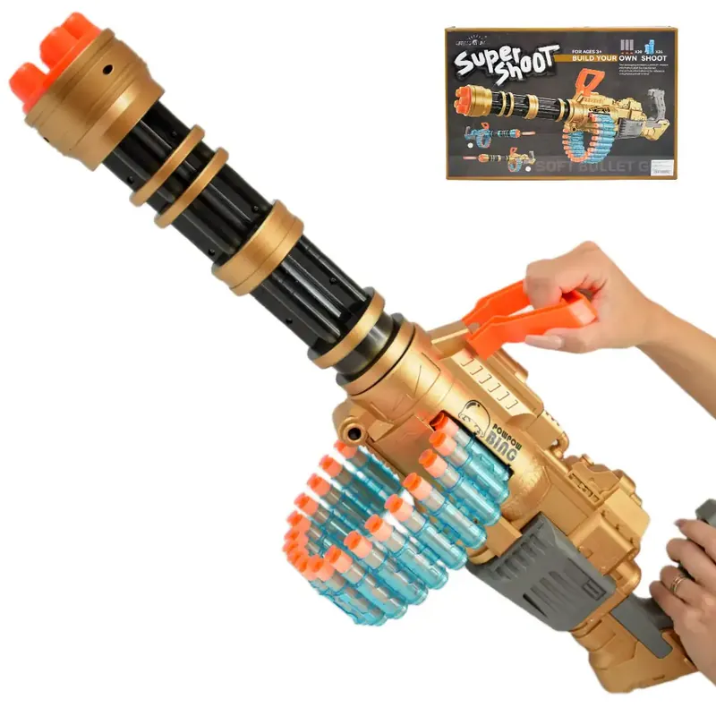 SuperShoot Elektronikus óriás szivacslövő gépfegyver töltényekkel és akkuval 70cm Korlátozott ajánlat