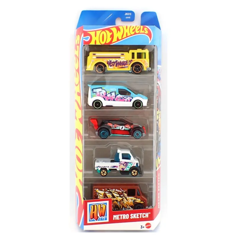Utolsó esély Hot Wheels Metro Sketch 5 db-os kisautó szett 1/64 – Mattel