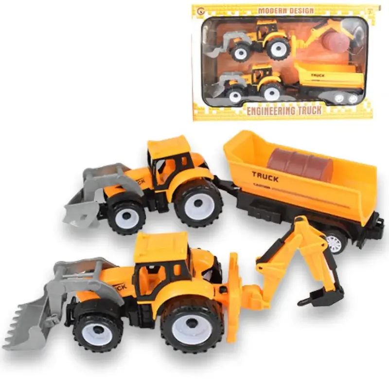 Engineering Truck 2 részes munkagép szett traktorokkal, utánfutóval és vésővel Akció