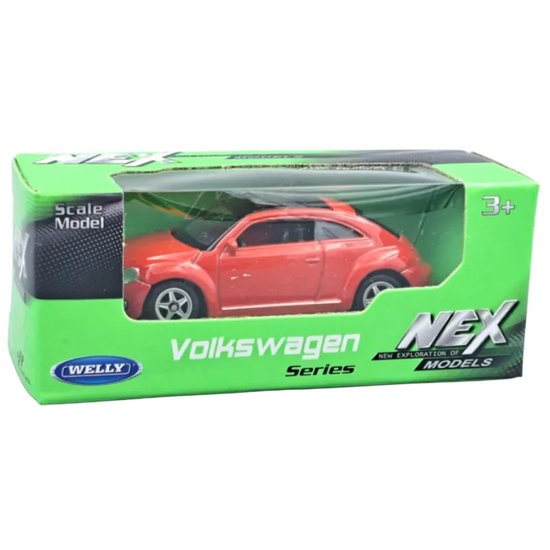 Szezonális akció Welly Volkswagen Bogár modern piros kisautó modell 1/64