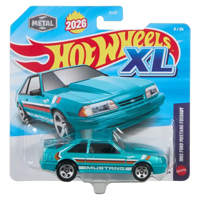 Hot Wheels XL 1992 Ford Mustang Foxbody kisautó 1/43 – Mattel Különleges ajánlat